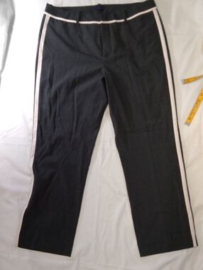 Women's Charcoal Gray Ankle Pants with White Side Stripes Lift Tuck Tecnology 12